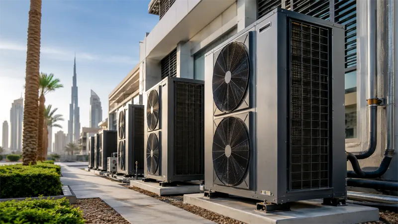 Industrial heat pump units supplied and installed by a UAE heat pump supplier